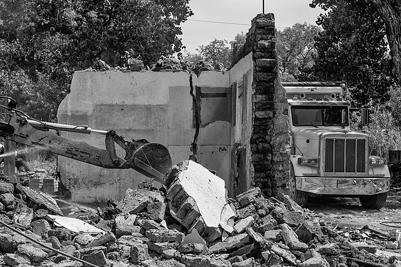 "Demolition of Original Adobe Room Nearing Completion"