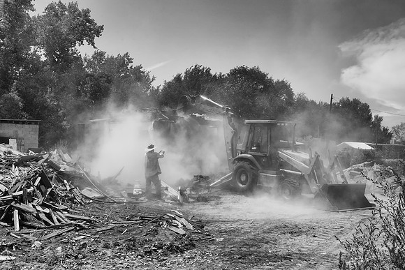 "Demolition of Original Room in Progress"